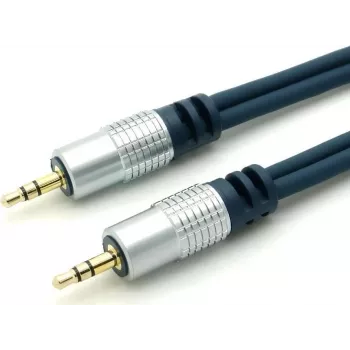 Cabo de áudio estéreo HOME-CINEMA Premium 3,5 mm 1,5 m cromado metal dourado 30812MHQ