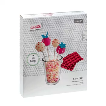 LURCH forma para cake pops, silicone, 20 cavidades, vermelho, 23,0 x 18,5 cm 83027