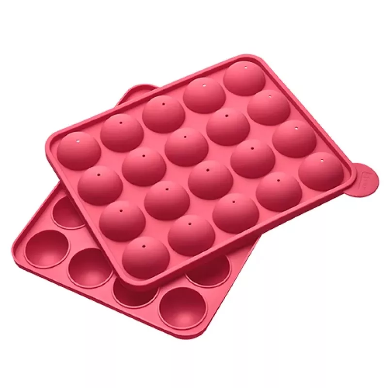 LURCH forma para cake pops, silicone, 20 cavidades, vermelho, 23,0 x 18,5 cm 83027