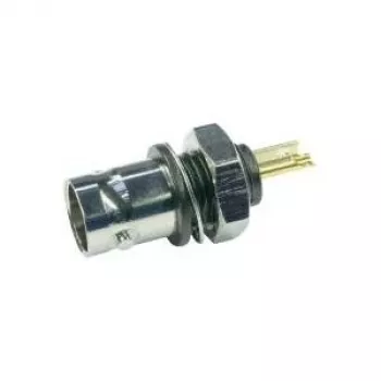 Telegärtner conector fêmea BNC de encastrar, isolado 50 Ohm, flange isolante preto, contactos dourados, 4 GHz, 1 unid.