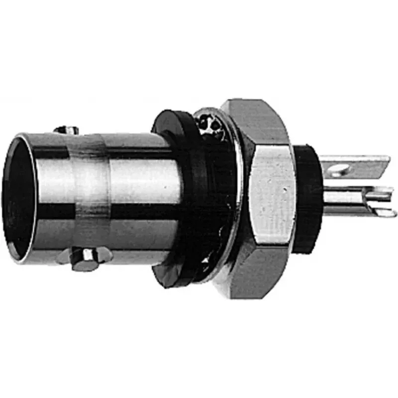 Telegärtner conector fêmea BNC de encastrar, isolado 50 Ohm, flange isolante preto, contactos dourados, 4 GHz, 1 unid.