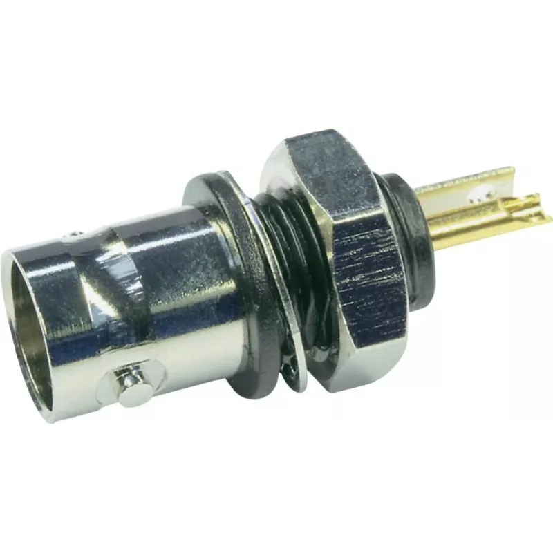 Telegärtner conector fêmea BNC de encastrar, isolado 50 Ohm, flange isolante preto, contactos dourados, 4 GHz, 1 unid.