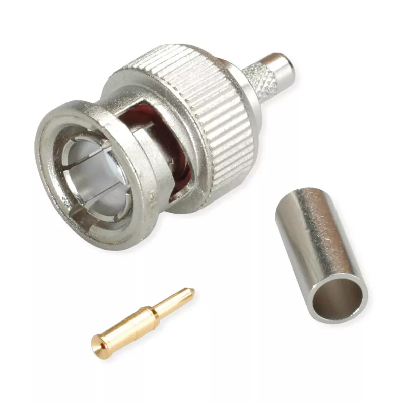 Telegärtner ficha BNC de crimpagem para cabo G13/G50, 75 Ohm, Professional, 0,4/2,5, 5 peças (J01002A1350)