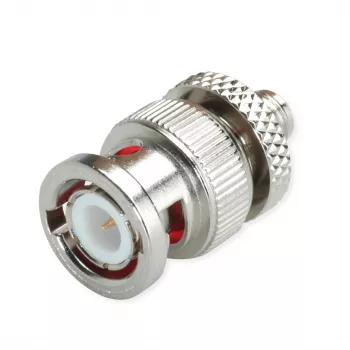 Telegärtner Adaptador coaxial de RF ficha BNC para conector fêmea SMA, 50 Ohm, reto, J01008A0017