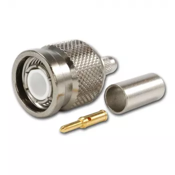 TELEGÄRTNER Ficha TNC reta para cabo coaxial RG-58, crimpagem/solda, 50 Ohm, DC-11 GHz