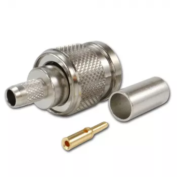 TELEGÄRTNER Ficha TNC reta para cabo coaxial RG-58, crimpagem/solda, 50 Ohm, DC-11 GHz