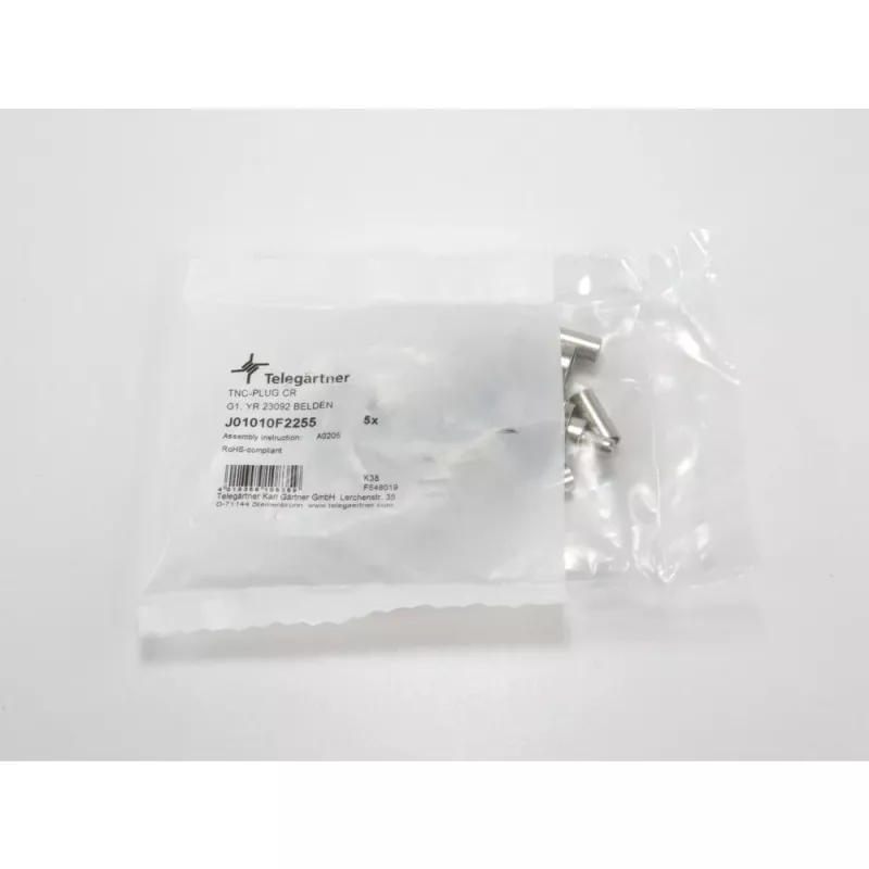 TELEGÄRTNER Ficha TNC reta para cabo coaxial RG-58, crimpagem/solda, 50 Ohm, DC-11 GHz