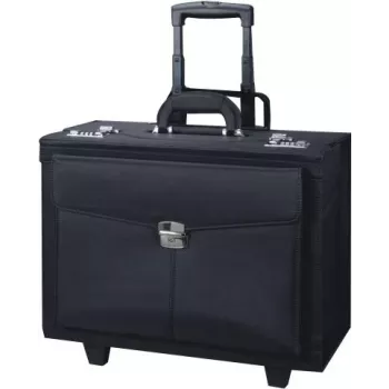 Mala trolley de negócios JÜSCHA Alassio Rocca 45034, microfibra, preto, compartimento para portátil 17