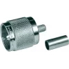 Ficha UHF macho de crimpagem Telegärtner G01 para RG-58 C/U, 50 Ohm, níquel/ouro, 1 unid. J01040A0001