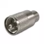 Ficha UHF macho Telegärtner PL259/6 para RG-58 C/U e RG-59 B/U, isolamento PTFE, caixa niquelada, contacto prateado, pack de 5 (J01040B0604)
