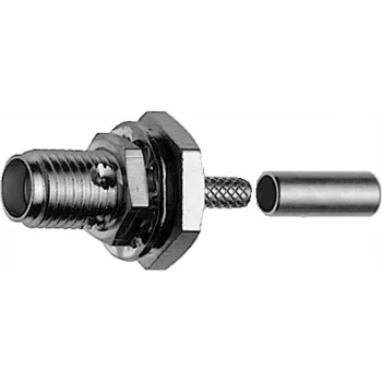 Conector fêmea SMA de crimpagem Telegärtner para RG-316/U, ouro, pack de 5 (J01151A0001)