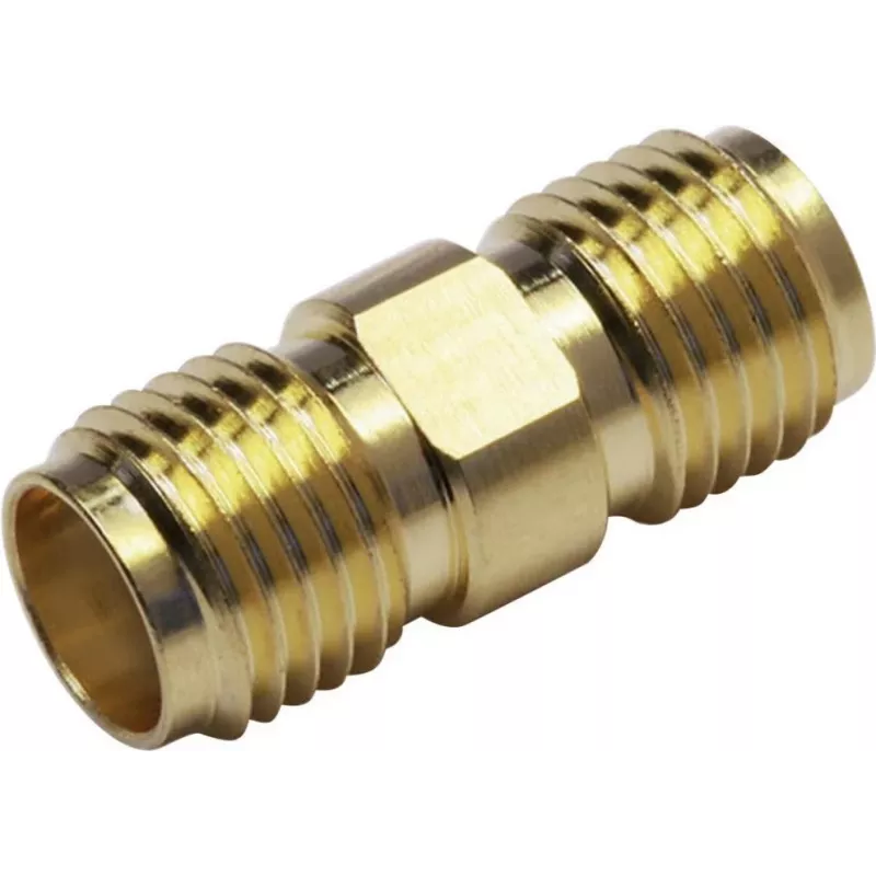 Adaptador coaxial TELEGÄRTNER 100024790 conector fêmea SMA para conector fêmea SMA, 50 Ohm, DC-18 GHz, latão niquelado