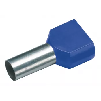 Terminal tubular duplo Cimco 187710 2,5 mm² parcialmente isolado azul 100 unid.