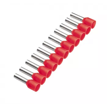 Terminal tubular Cimco 187502 1 mm² parcialmente isolado vermelho 500 unid.