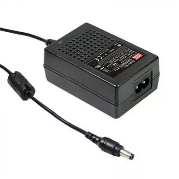 MEAN WELL GSM36B12-P1J Fonte de alimentação de secretária médica 36W 12V 3A, Nível VI, 2xMOPP, conector DC 2,1x5,5mm