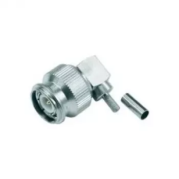 Telegärtner Conector macho TNC angular de crimpagem 50 Ohm para RG-316/U, ligação de solda/crimpagem, latão niquelado J01010B0012