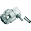 Telegärtner Conector macho TNC angular de crimpagem 50 Ohm para RG-316/U, ligação de solda/crimpagem, latão niquelado J01010B0012