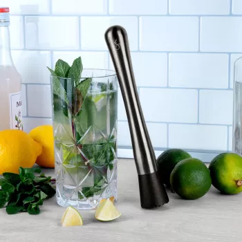 Lurch Decorador de rebordo para copos de cocktail e conjunto de pinças Cinzento fumado 240799