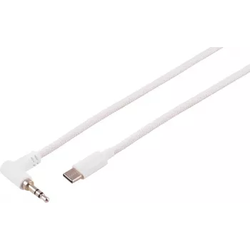 S CONN MAXIMUM CONNECTIVITY Cabo de áudio 3,5mm angular para reto, Branco, 2m 14-08036