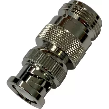 Wittenberg Antennen 103507 Adaptador coaxial ficha BNC para conector fêmea N, 50 Ohm, latão niquelado