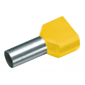 Cimco 187736 Terminal tubular duplo 1 mm² parcialmente isolado amarelo 100 unid.