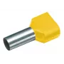 Cimco 187736 Terminal tubular duplo 1 mm² parcialmente isolado amarelo 100 unid.
