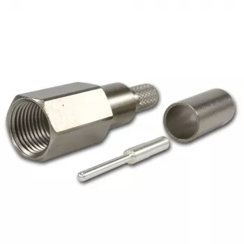Telegärtner Ficha FME de crimpar/crimpar para RG-58 C/U, 50 Ohm, ouro/níquel J01700A0006Z