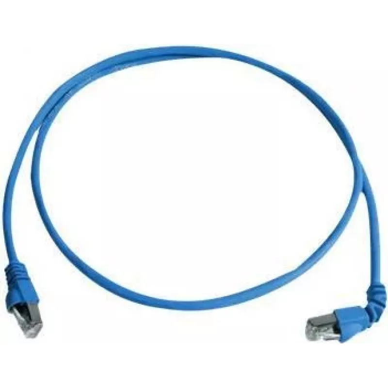 Telegärtner 100008674 Cabo de rede RJ45, CAT 6a S/FTP, 5,0 m, azul, ignífugo, com proteção anti-dobras