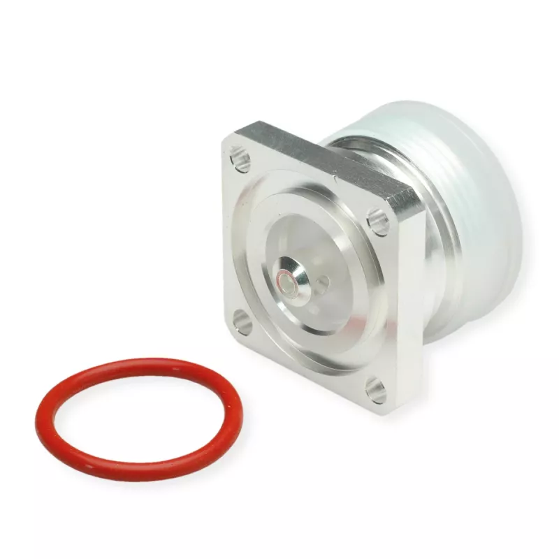 Telegärtner 7-16 Conector fêmea DIN, montagem em painel, 50 Ohm, prateado