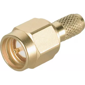 Telegärtner Ficha de cabo SMA Crimp/Solda G05 (RG-223/U, RG-142 B/U), dourado, 50 Ohm, DC-18 GHz J01150A0031