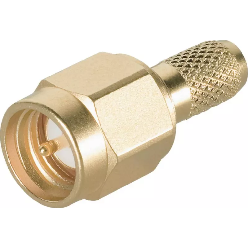 Telegärtner Ficha de cabo SMA Crimp/Solda G05 (RG-223/U, RG-142 B/U), dourado, 50 Ohm, DC-18 GHz J01150A0031