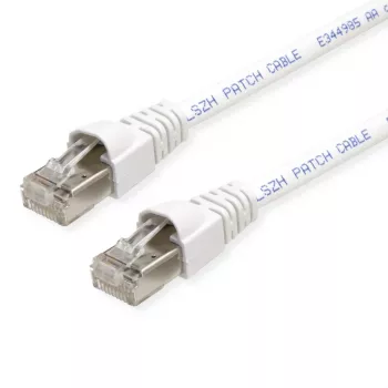 Telegärtner MP8 FS 500 Cabo de rede Cat 6a S/FTP, RJ45 para RJ45, 1,5m, branco, isento de halogéneos, moldado L00001A0171