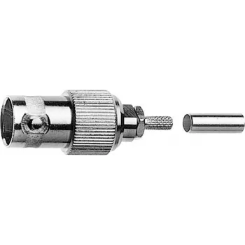 Conector fêmea BNC para cabo Telegärtner Crimp G03 50 Ohm, Crimp/Crimp, A2913, G03 (RG178 B/U) - 1 unid. (J01001B0060)