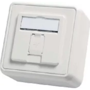 Tomada de superfície TELEGÄRTNER AMJ-S para 1 módulo, branco puro H02000A0090