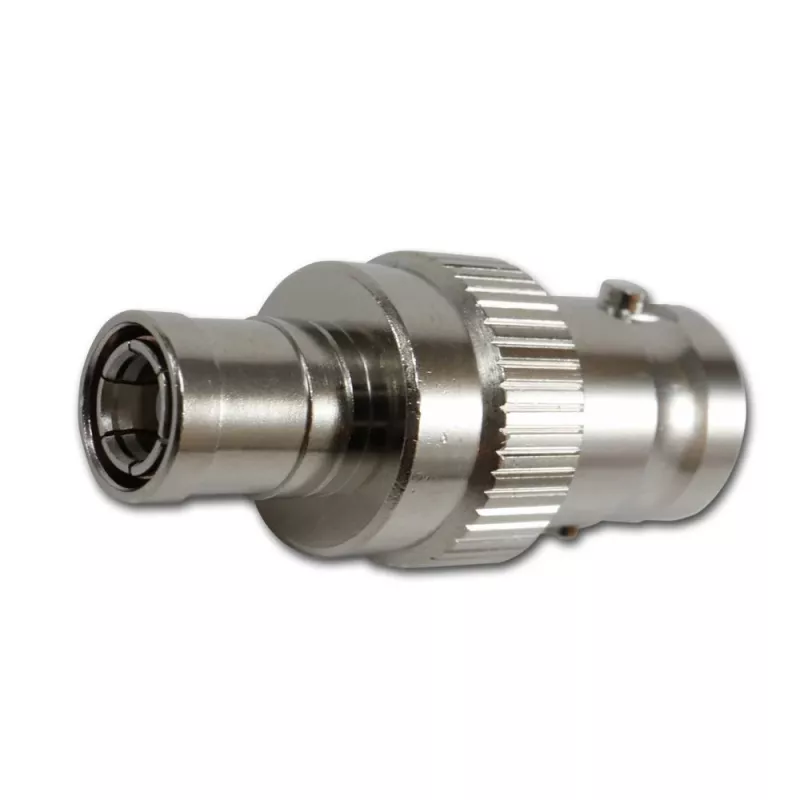 Adaptador coaxial TELEGÄRTNER BNC fêmea para SMB fêmea, 50 Ohm, reto, latão niquelado, contactos dourados J01008F0013