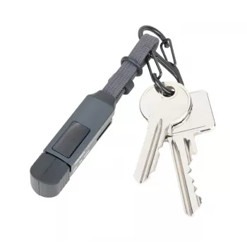 Porta-chaves TROIKA SPEEDY TO GO com ficha para carrinho de compras - titânio CBL60/TI