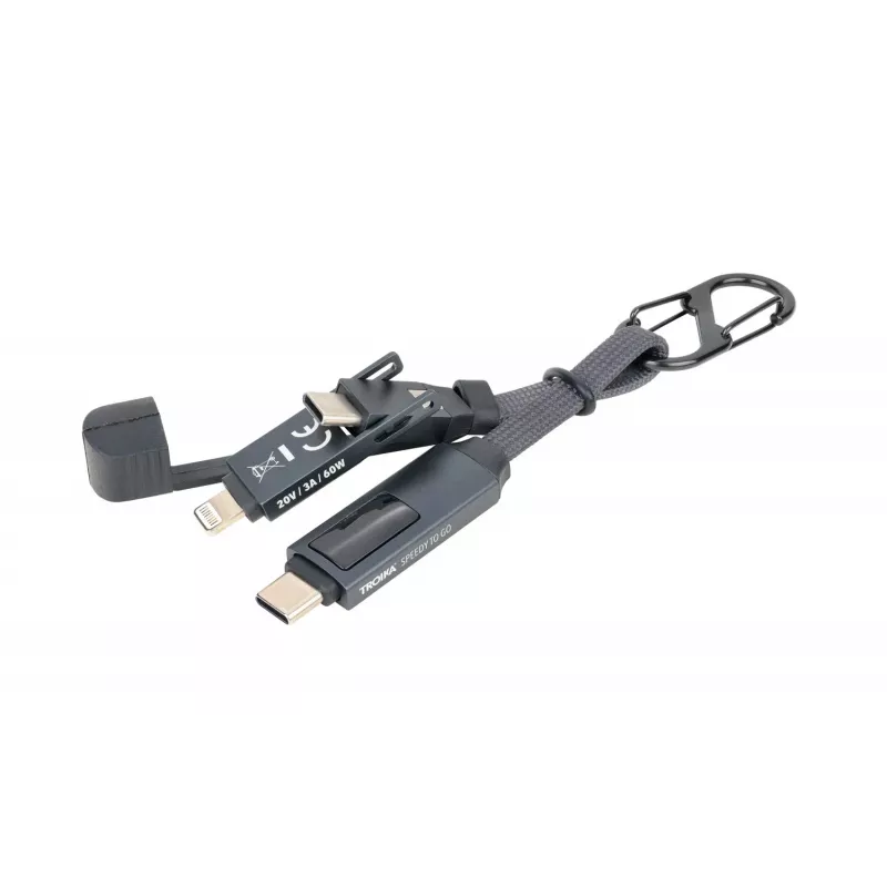 Porta-chaves TROIKA SPEEDY TO GO com ficha para carrinho de compras - titânio CBL60/TI