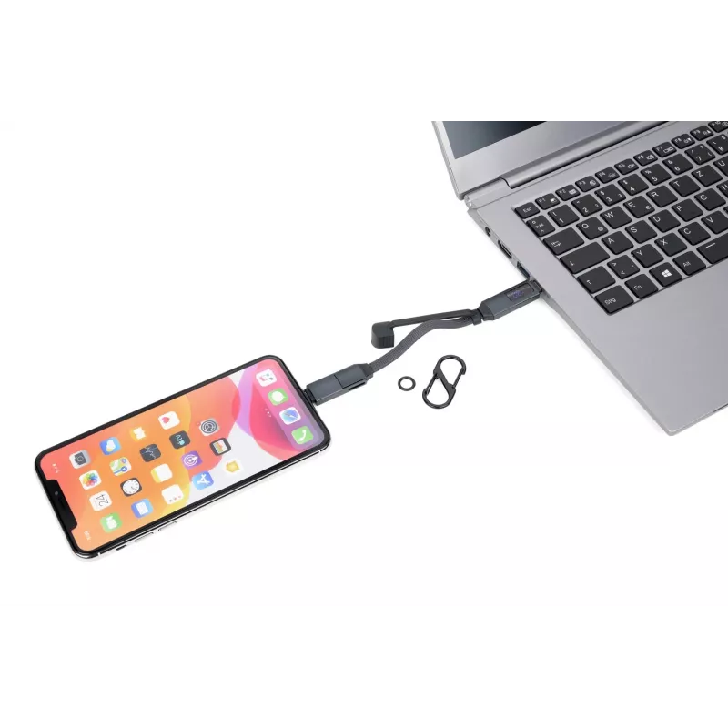 Porta-chaves TROIKA SPEEDY TO GO com ficha para carrinho de compras - titânio CBL60/TI
