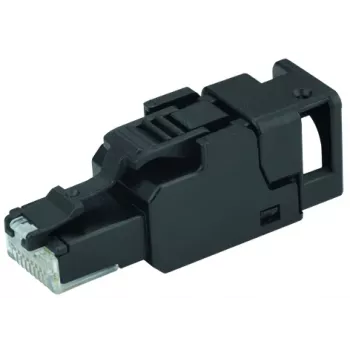 Ficha RJ45 TELEGÄRTNER UFP8 Cat.6A de montagem em campo, T568B, AWG23-22, blindada, IDC sem ferramentas J00026A3113