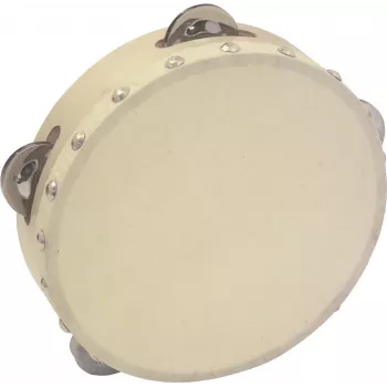 Pandeireta DIMAVERY DTH-704 18 cm madeira natural com platinelas de aço 26053174