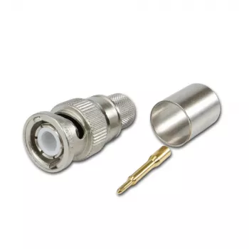 Telegärtner Ficha macho BNC de crimpar para RG214/U e RG393/U, 50 Ohm, 1 unid. J01000A0060