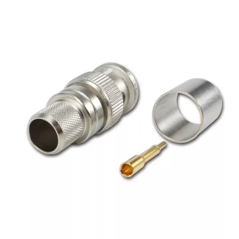 Telegärtner Ficha macho BNC de crimpar para RG214/U e RG393/U, 50 Ohm, 1 unid. J01000A0060