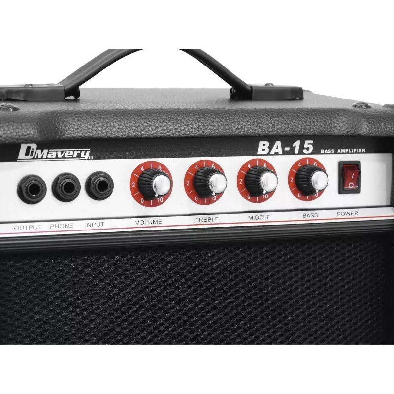 DIMAVERY BA-15 Amplificador combo para baixo 15W preto 26363005