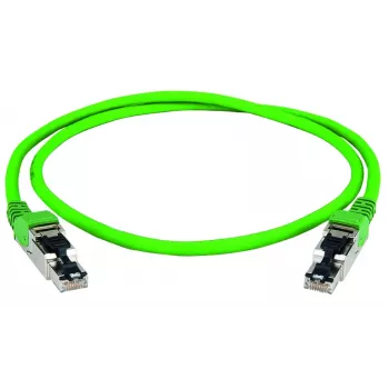 Telegärtner 100017345 Cabo de rede RJ45, cabo de rede CAT 5 verde com proteção anti-dobras