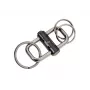Porta-chaves de fecho rápido TROIKA 2-WAY KEY, metal fundido preto mate com anel de fenda removível (KR22-09/BK)