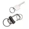 Porta-chaves de fecho rápido TROIKA 2-WAY KEY, metal fundido preto mate com anel de fenda removível (KR22-09/BK)