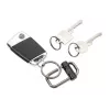 Porta-chaves de fecho rápido TROIKA 2-WAY KEY, metal fundido preto mate com anel de fenda removível (KR22-09/BK)