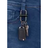 Porta-chaves de fecho rápido TROIKA 2-WAY KEY, metal fundido preto mate com anel de fenda removível (KR22-09/BK)