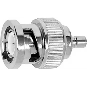 Adaptador coaxial TELEGÄRTNER ficha BNC para ficha SMB, 50 Ohm, latão niquelado, J01008G0038