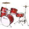 Bateria infantil DIMAVERY JDS-305, vermelho (5 peças, bombo 16 polegadas, pratos, banco, baquetas) 26001900